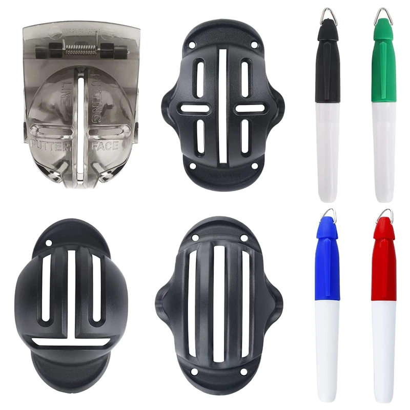 Kit Di Allineamento Del Golf Con Marcatore Della Linea Della Pallina Da Golf Con Pennarello Triple Track Putter Stencil Spring Clamp Ball Marking Tool