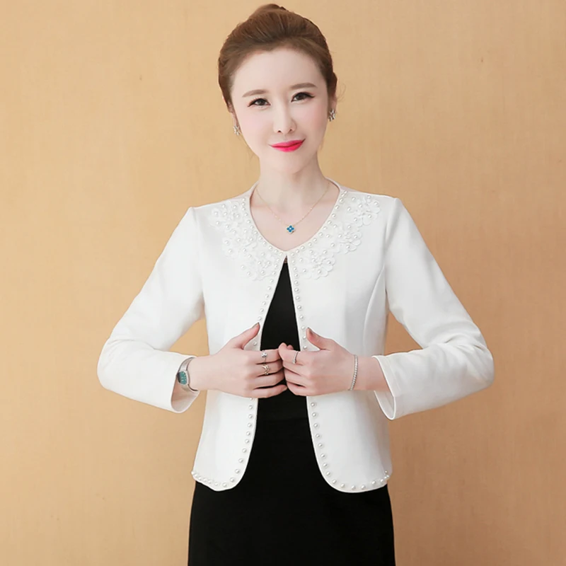 Fashion Beading Party Blazers and Jackets Work Office Lady Autumn Women Suit Slim Business Female Blazer Coat Formal Talever