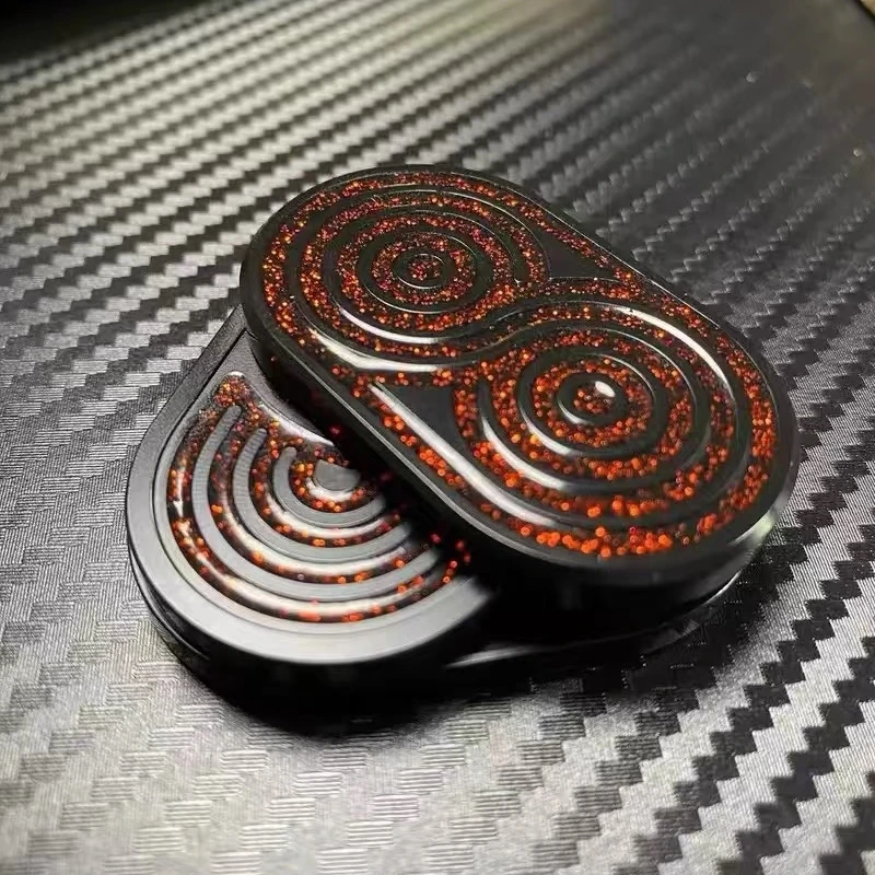 Mechanical Fritillary Three-layer Push Card Slider Decompression Fidget Spinner Metal Magnetic Stress Relief Fingertip EDC Toy