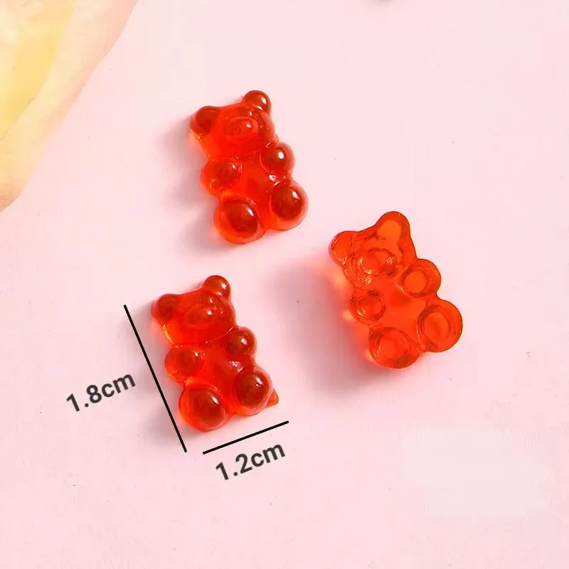 10 Stück glitzernde süße Gummibärchen-Cabochons aus Kunstharz mit flacher Rückseite, Scrapbooking, Verzierungen, Bastelzubehör und Materialien – Detail 5