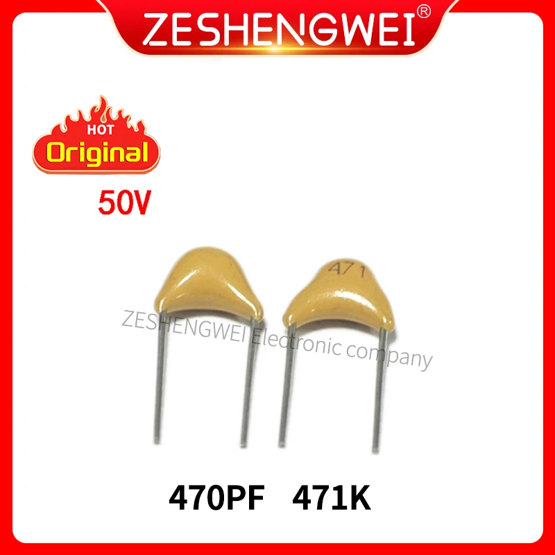 100PCS Monolithic Capacitor 470PF 471K 50V Pin Pitch 5.08MM ±10% The Infinite Capacitance 100pcs monolithic capacitor 470pf 471k 50v pin pitch 5 08mm ±10% the infinite capacitance