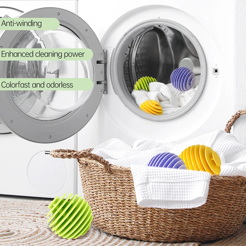 Anti-tangle Oval Solid Cleaning Balls Magic Laundry Balls Drum Washer Washing Machine Stain Removal Anti-tangle Tool