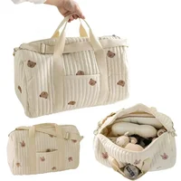 Sac de maternité ours pour maman, sac à couches pour bébé, organisateur de couches pour poussette, fourre-tout Portable pour bagages, sacoche à langer de voyage 4