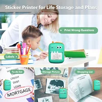 Portable mini cartoon printer HD wireless printing self-adhesive printer Label Memo Wrong Question Printing gift 2