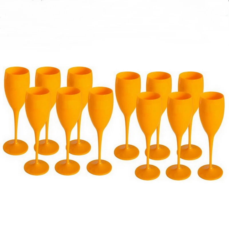 Wine Glasses Acrylic Pink Orange Champagne Flutes