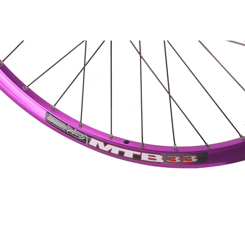 Rujixu MTB Bike DH33 purple rim wheel 26/27.5/29 Inch bicycle disc