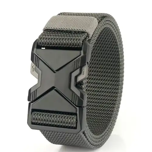 Red Ears Plastic buckle tactical belt men's multifunctional military fan canvas belt outdoor faux nylon training waist belt - Image 15