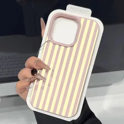 Fashionable Yellow Striped Minimalist Soft TPU Phone Case - Redmi Note 13 5G (T12509 Pink)