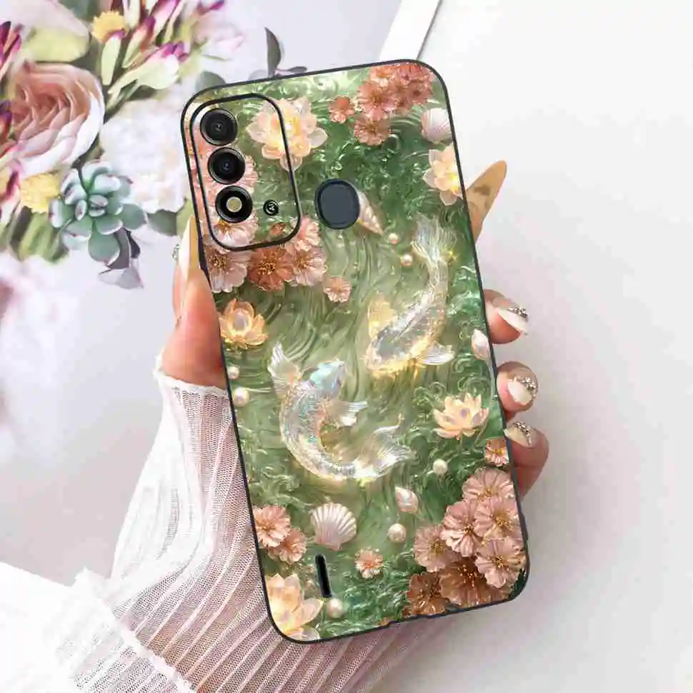 Colorful Cartoon Design Soft TPU Shockproof Black Phone Case Bumper Cover