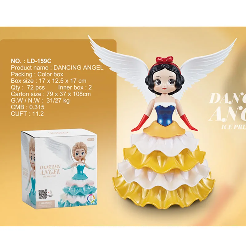 

Electric Dancing Princess LED Light Rotating Robot Music Toy Singing Kids Gifts