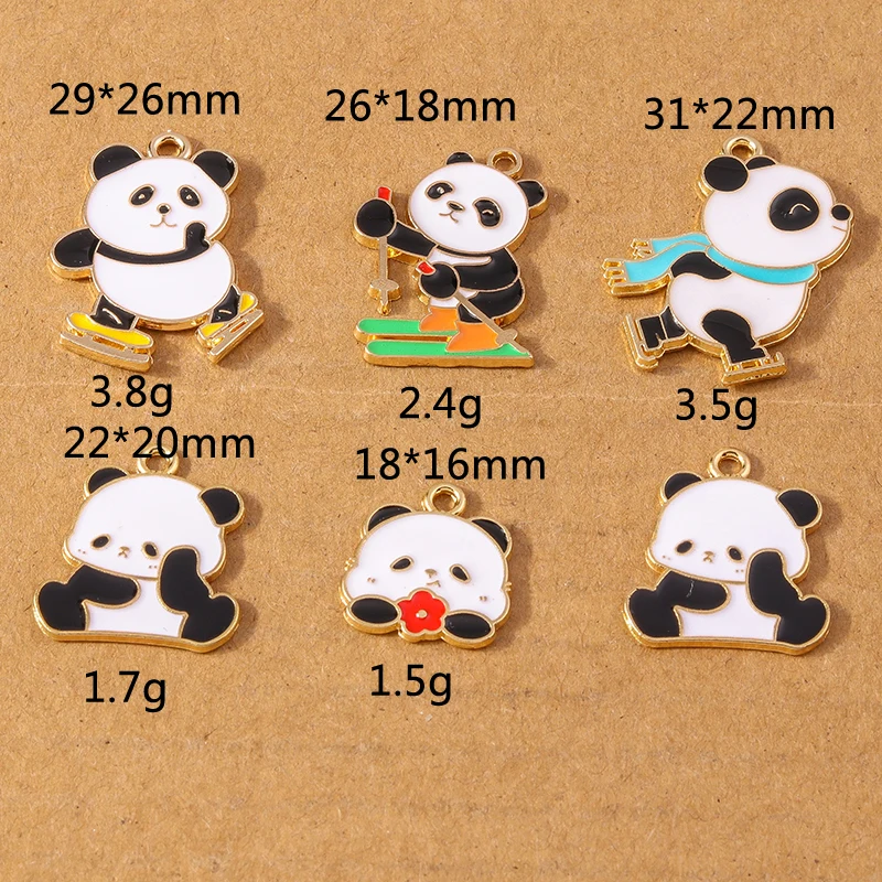 10 Stück Gemischte Niedliche Emaille-Tieranhänger Katze Panda Vogel Elefant Biene für DIY Halsketten Ohrringe Schmuckherstellung Zubehör – Detail 8