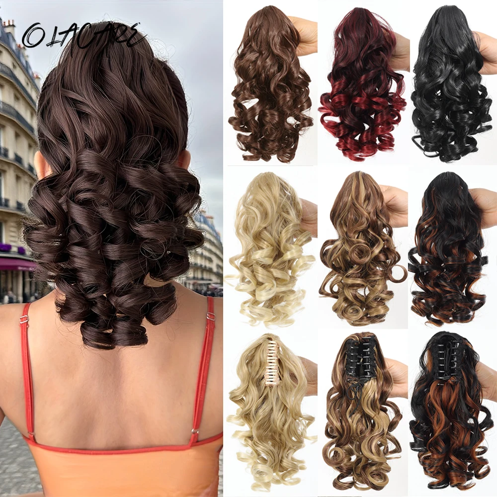 Synthetic Curly Claw Clip Ponytail Hair Extension for Women