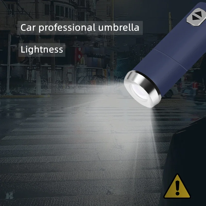 Automatic Reflective Stripe Reverse Led Light Windproof Umbrella For Jaguar XF XFL XJ XK XF XE F-PACE F-TYPE E-PACE X-TYPE I-PACE