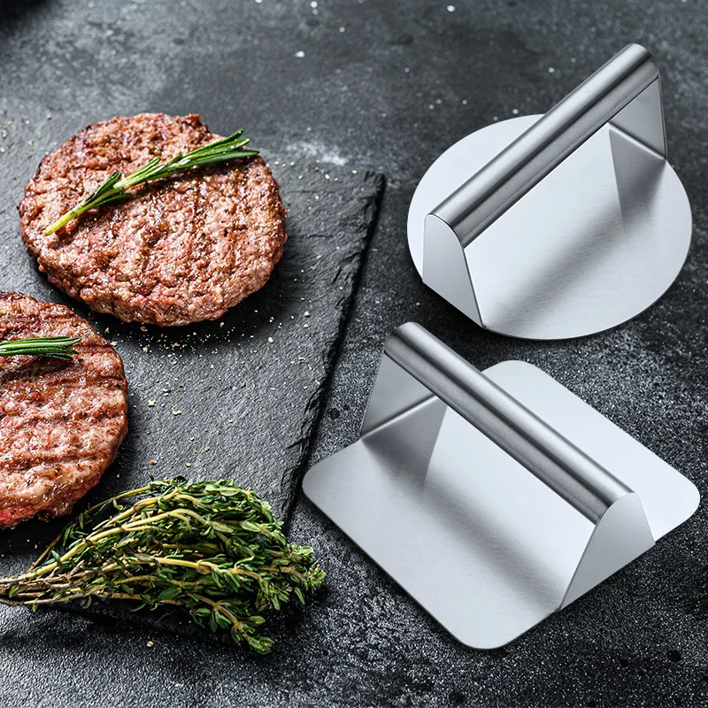 Stainless Steel Smash Burger Press Hamburger Patties Meat Masher Circular For Deli Meats Kitchen