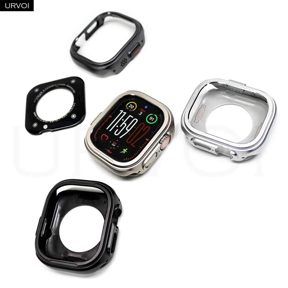 URVOI Zinc Alloy Bumper Case for Apple Watch - Enhanced Color-Changing Protective Cover