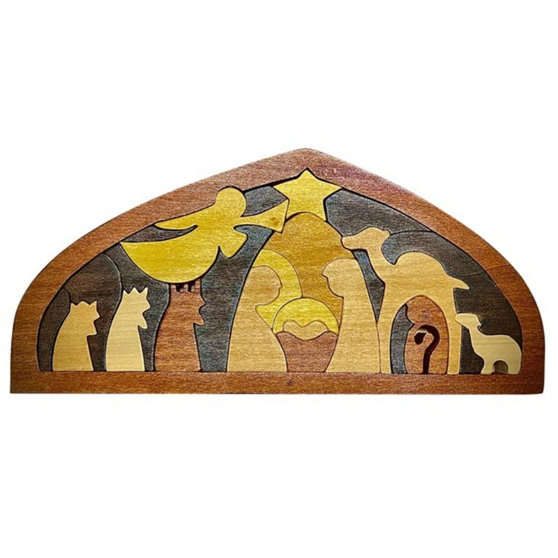 

Wooden Jesus Puzzles Nativity Puzzle With Unique Wood Burned Design Home Decoration Accessories For Kids Adult Figurine