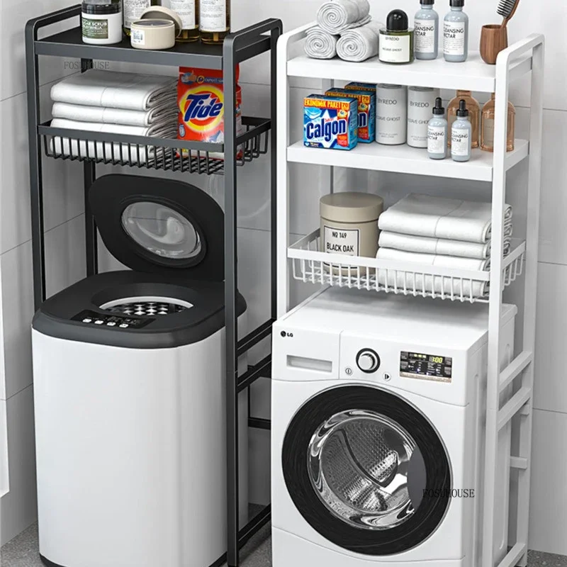 Laundry Machine Rack Modern-Household-Laundry-Storage-Rack-Toilet-Roller-Wave-Wheel-Washing ...