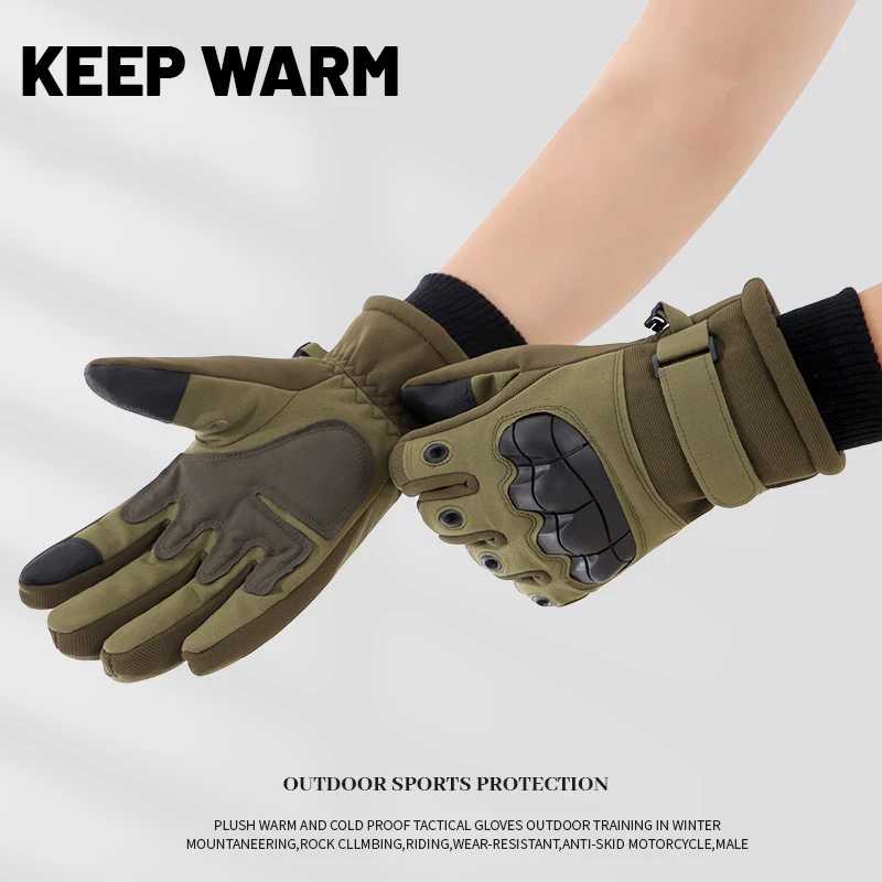 Tactical Men's Gloves Winter Motorcycle Outdoor Camping Cycling Gloves Climbing Windproof Touch Screen Male Warm Thick Gloves 6