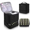 30 Grids Nail Organizer Makeup Bag Cosmetic Manicure Case Professional Double Layer Design Nail Polish Gel Handbag with Handle 1