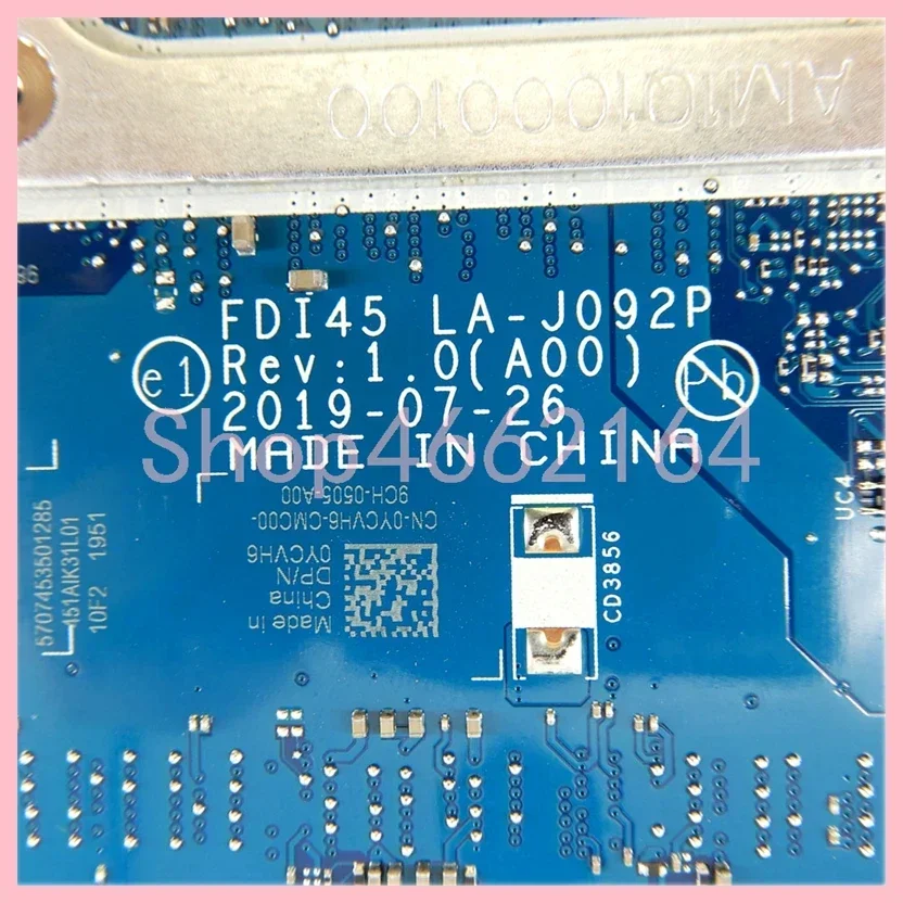 FDI45 LA-J092P With i7-1065G7 CPU MX230-V4G GPU Mainboard For DELL