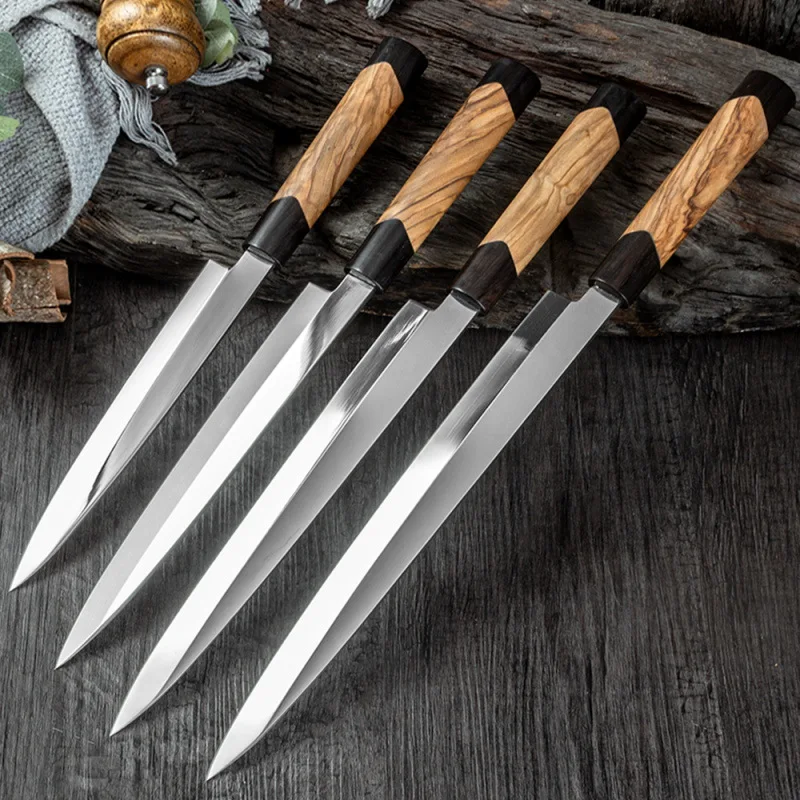 Japanese Chef Yanagiba Sashimi Knife Fish Fillet Sushi Knife 19-28cm Sharp Three-ply Composite Steel Kiritsuke