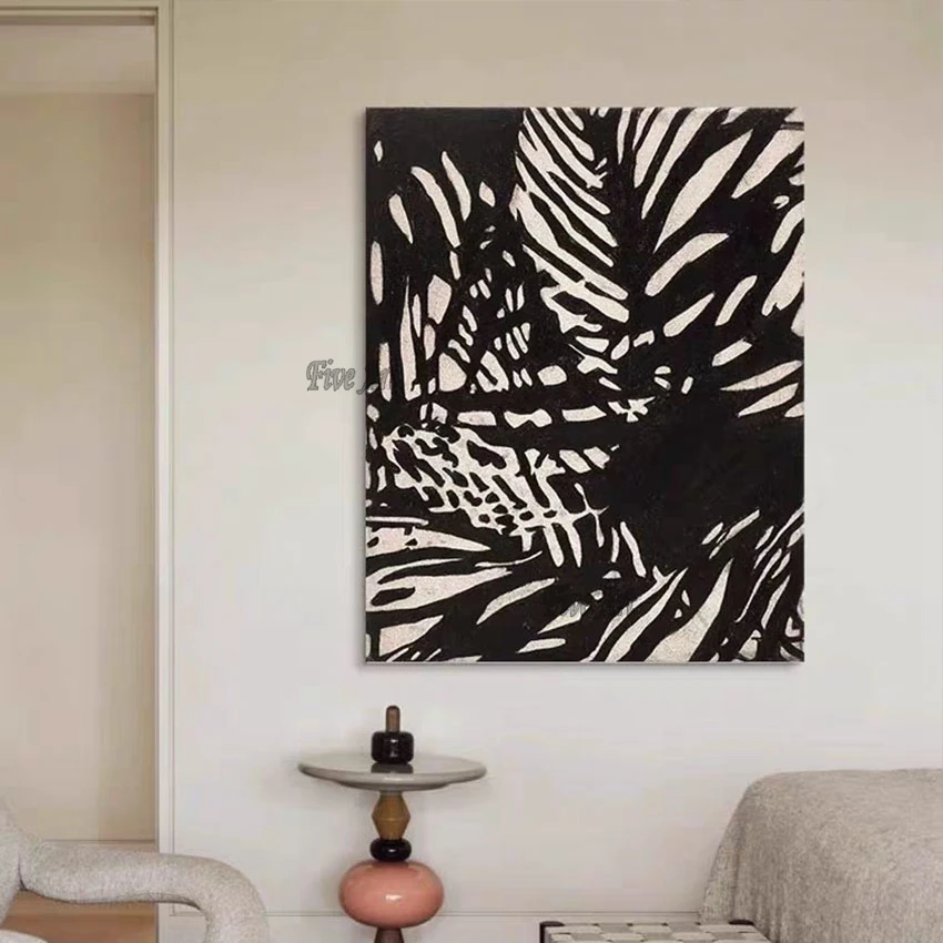 

Wall Picture For Restaurant Abstract Painting Black And White Canvas Art Designs Modern Wall Hangings Home Decoration Products