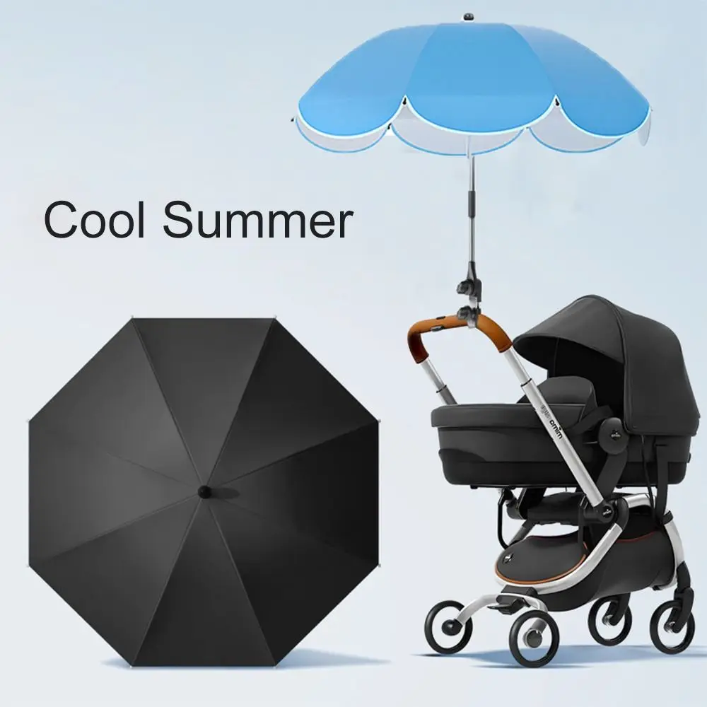 360° Baby Stroller Folding Umbrella Adjustable Sunshade Baby Pram Parasol Outdoor UV Sun Rain Protection Pushchair Canopy