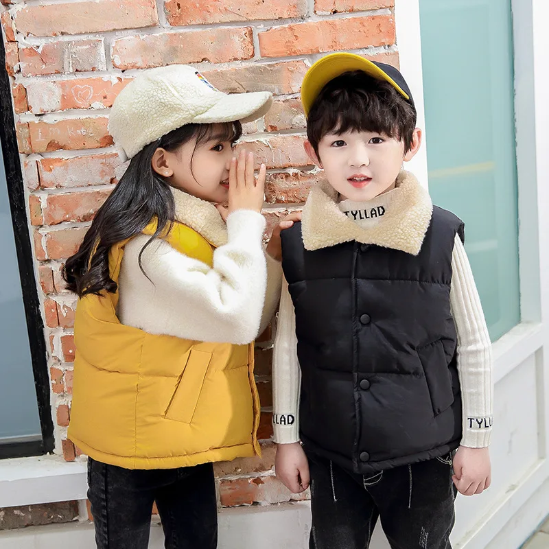 여아용 어린이 조끼 재킷, 겨울 겉옷, 두꺼운 벨벳 소년 재킷, 새해 의상, 따뜻..