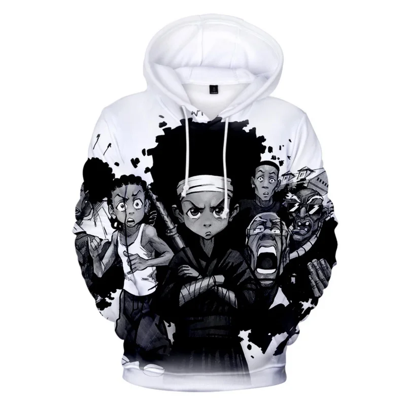 

Новые толстовки с рисунком Boondocks, модные мужские толстовки, популярный пуловер с капюшоном в стиле хип-хоп, толстовки, повседневные толстовки с капюшоном Boondocks