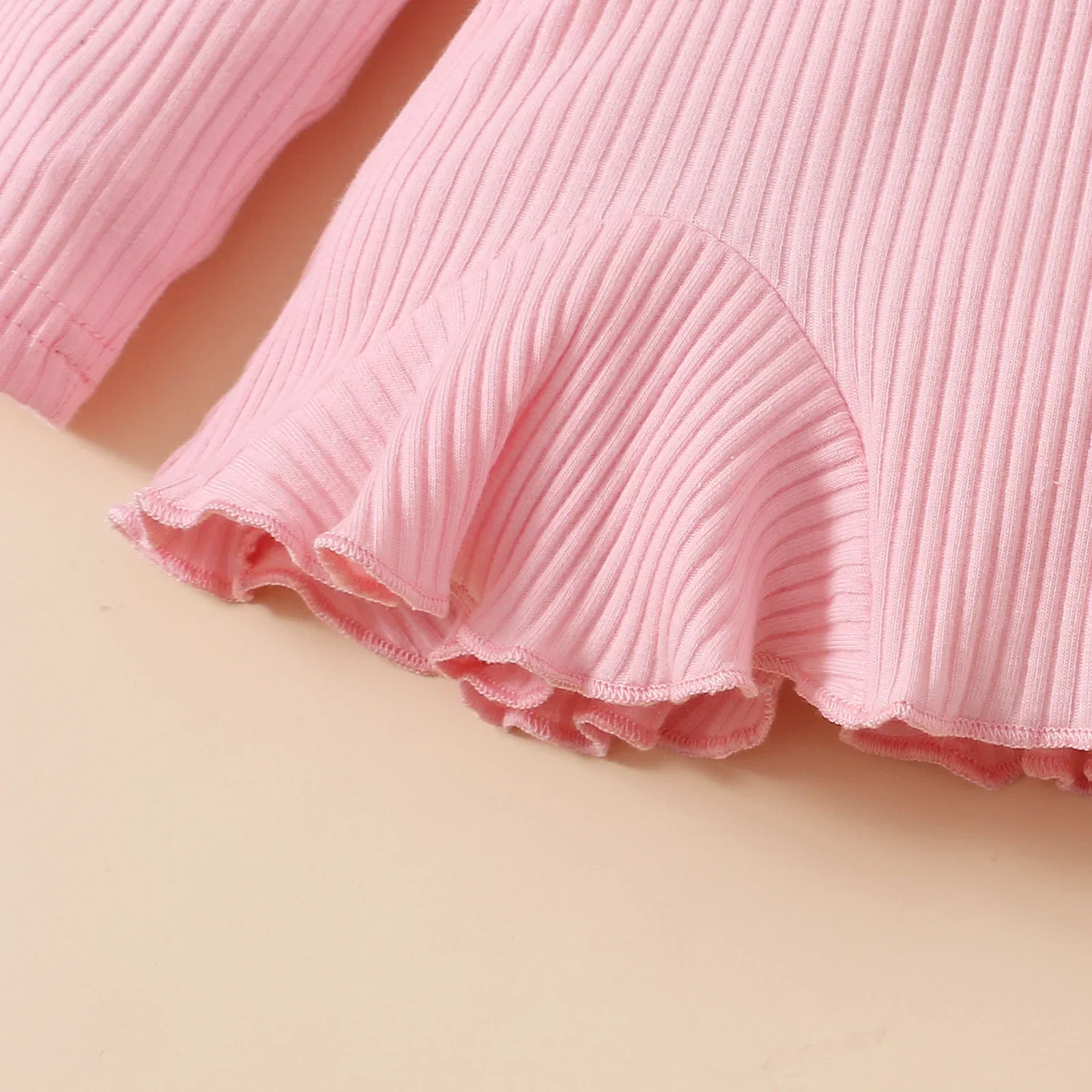 Newborn Baby Girls Clothes Set Pink Toddler Ruffle Tops Heart Print Bow Trousers Princess Casual Infant Outfits