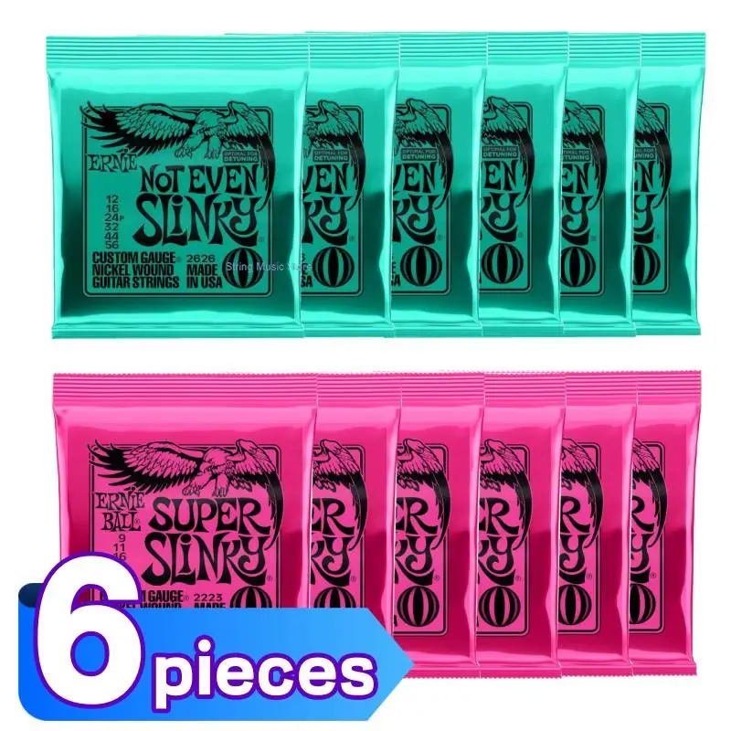 

6PCS Erine Ball Nickel-Plated Electric Guitar Strings 2215 2221 2223 2626 2627 2723 Classical Folk Musical Instrument Parts