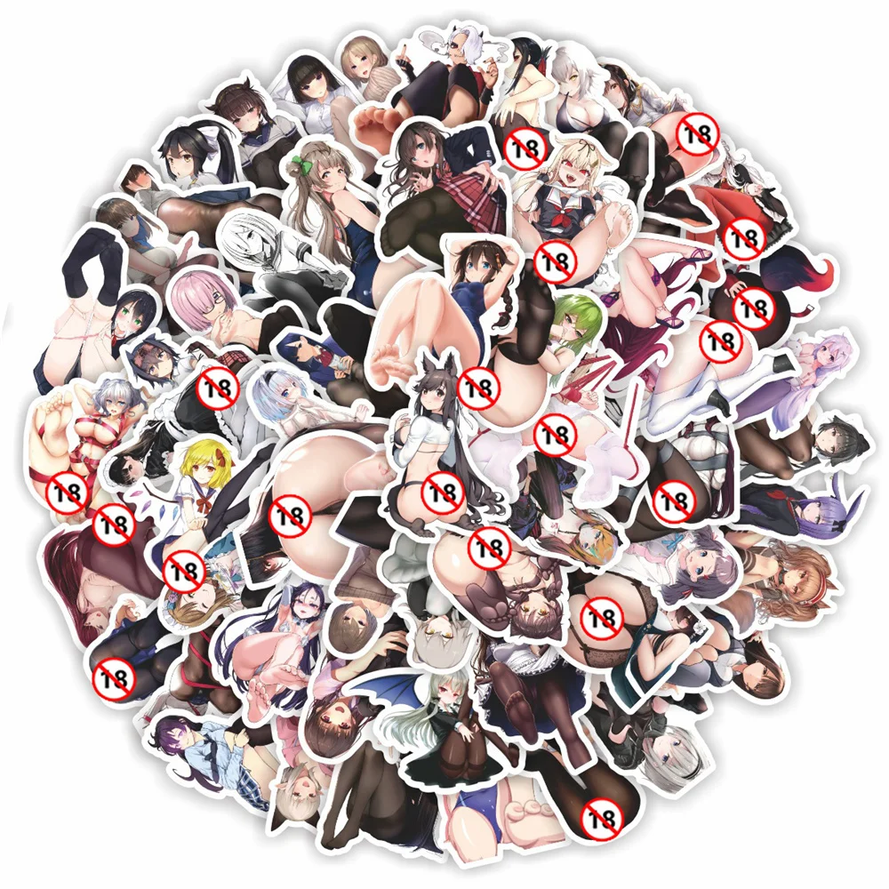 10/30/50/100PCS Hentai Waifu Stickers,Sexy Anime Girl Stickers for Adults, Waterproof Decals for Water Bottles Laptop Skateboard 2