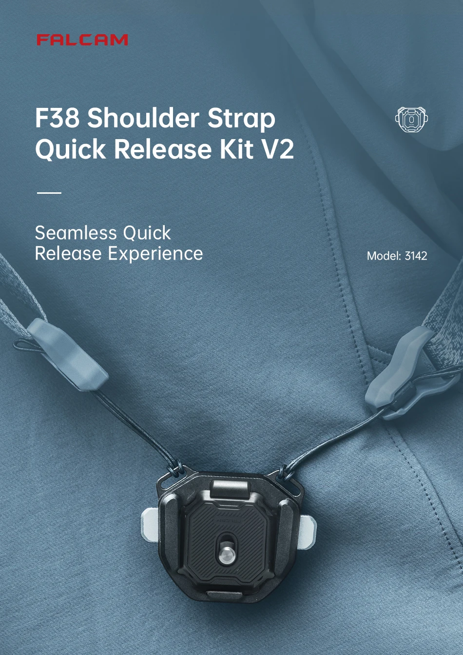 Description Picture 2 of itemULANZI FALCAM F38 Camera Shoulder Strap Mount Quick Release for Shoulder Straps Kit V2, QR Plate Camera Tripod Mount Adapter
