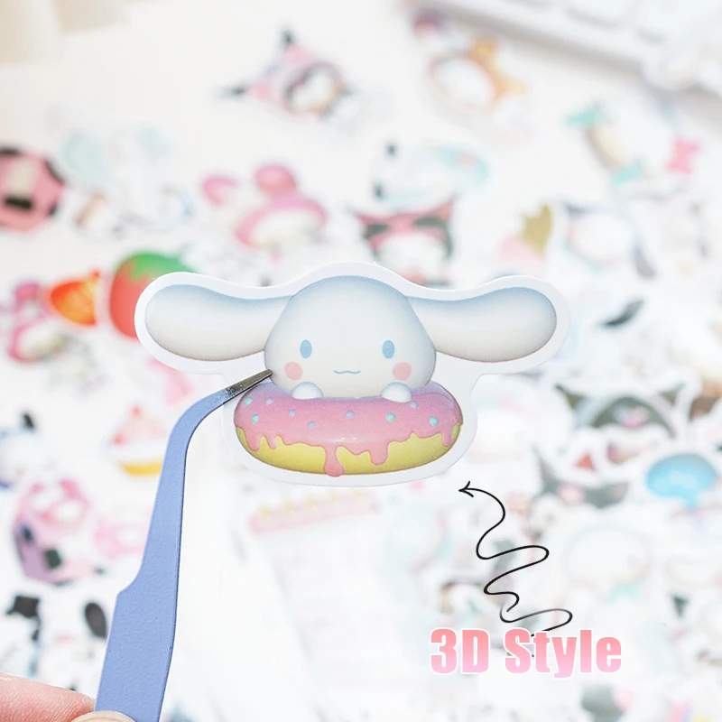 50/100Pcs Cartoon Sanrio Laptop Stickers Hello Kitty Cinnamoroll Kuromi Melody Cute Suitcase Guitar Waterproof Sticker Kid Toys