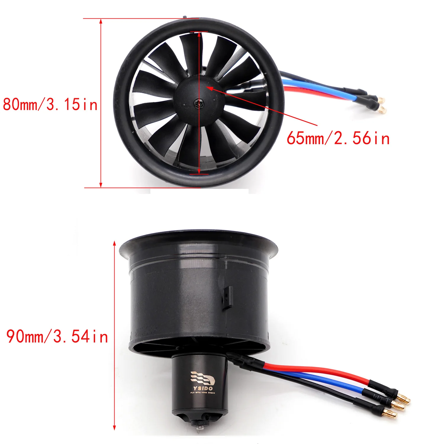 50/64/70mm RC EDF Motor Impeller 11-Blätter 3S-6S 40A 50A 80A ESC Bürstenloser Antrieb für RC JET Flugzeug EDF Flugzeugteile – Detail 14