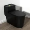 Modern Toilet, 12"rough in Matte Black One Piece Elongated, Dual Flush 1/1.6 GPF U Shaped Seat, Smart Toilet 1