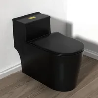 Modern Toilet, 12"rough in Matte Black One Piece Elongated, Dual Flush 1/1.6 GPF U Shaped Seat, Smart Toilet 1