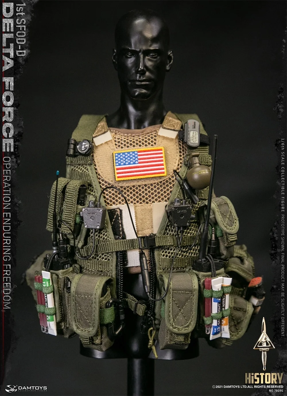 

1/6 DAMTOYS DAM 78091 US. 1st SFOD-D Delta Force Operation Freedom Group Hang Chest Vest Bags Model For Fans DIY Collect