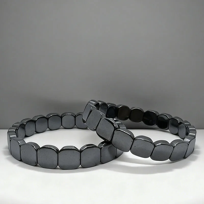 Minimalistisches Gesundheits-Hämatit-Armband für Männer und Frauen, natürlicher Hämatit-Stein, Perlenarmband, Stretch-Heilarmbänder, Geschenkschmuck – Detail 4