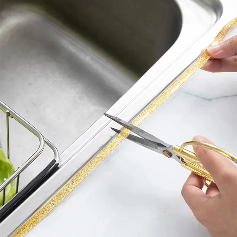 Self-Adhesive Ceramic Tile Gap Tape Kitchen Bathroom Waterproof Mildewproof Stickers Beautiful Seam Tapes sparkle Decor Strip double sided tape ceramic decals repair tape