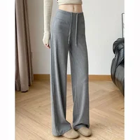 Hot Sale Classic Daily Women Sweatpants Lady Solid Color High Waist Trousers Female Casual Baggy Straight Leg Pants
