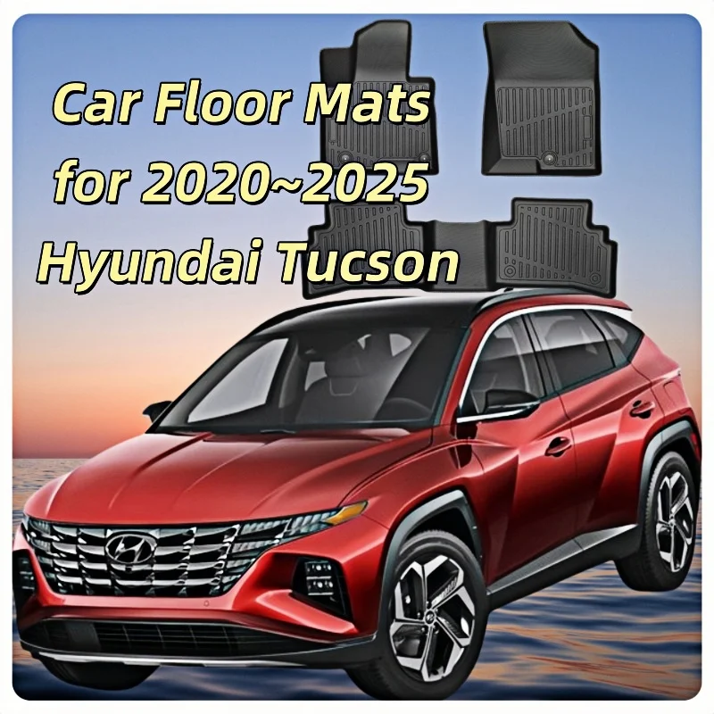 Car Floor Mats for 2020 2021 2022 2023 2024 2025 Hyundai Tucson All-Weather TPE Rubber Car Mats