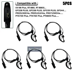 Enhanced Two - Way Radio Headset Earphone with Microphone and PTT Functionality (5PCS)