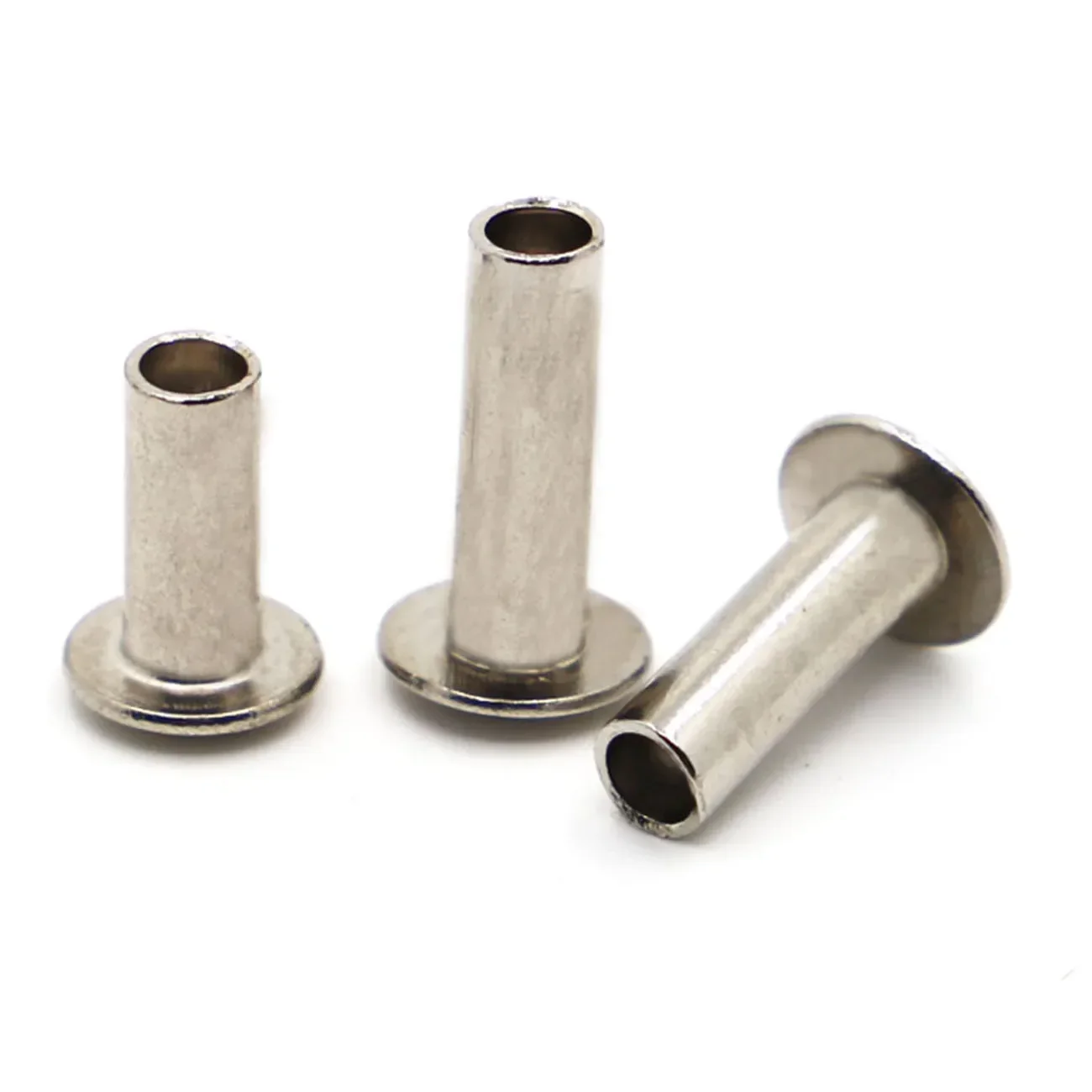 GB873 Nickel Plated Steel Round Flat Truss Pan Head Half Semi Hollow Shank Rivet 10-50pcs M2 M2.5 M3 M4 M5 M6 rivets and fasteners,rivets and screws