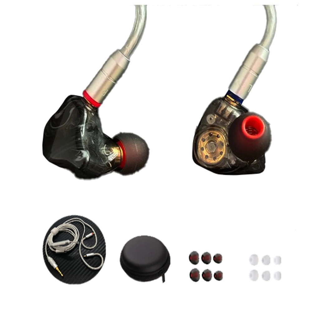 

Resin MMCX Headphones HIFI Earbuds Star Stage Cable 3.5Mm Balanced for Player Ios Blue(Black)