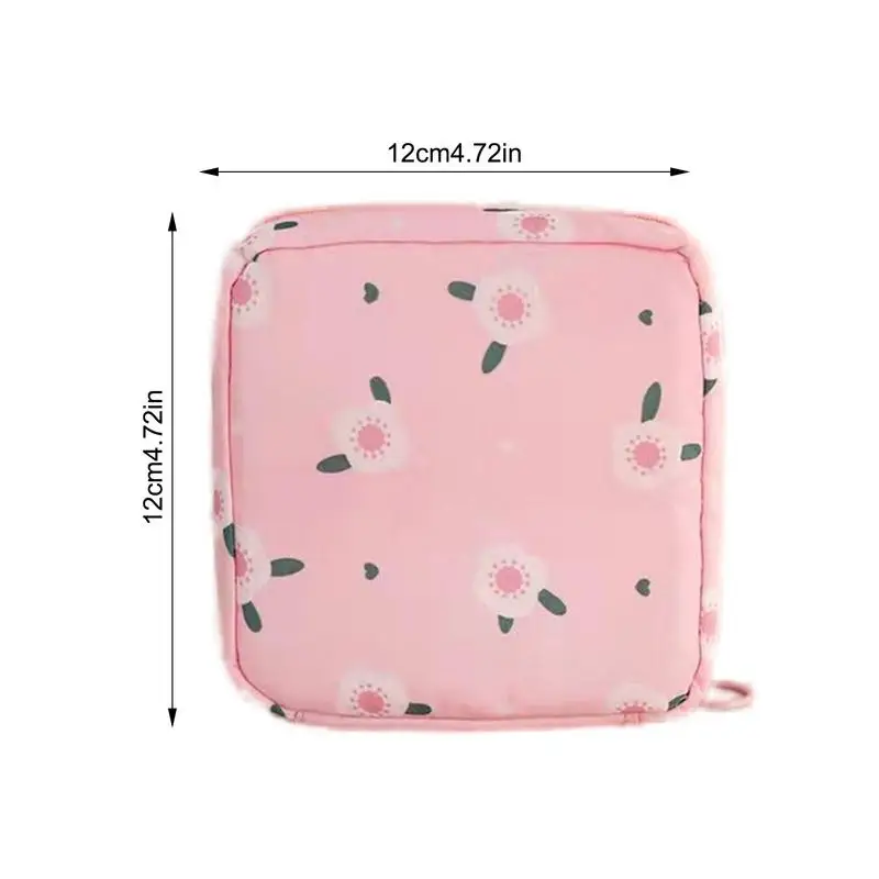 Cartoon Cute Sanitary Napkin Storage Bag Portable Large Capacity Menstrual Packet Cartoon Cute Waterproof Period Bag with Zipper