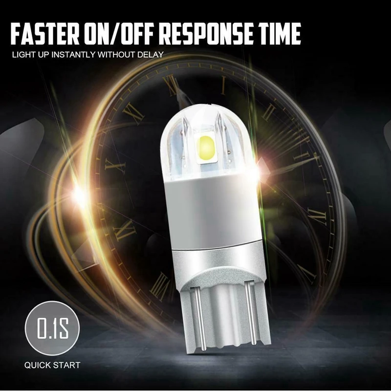 6000K Canbus T10 168 194 W5W Dome License Side Marker LED Light Bulb 10Pcs