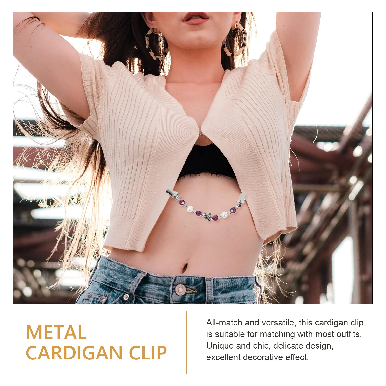 2개입 크리스탈 스웨터 클립 장 금속 가디건 클립 진주 나비 숄 드레스 클립 의류 클립 가디건 클립