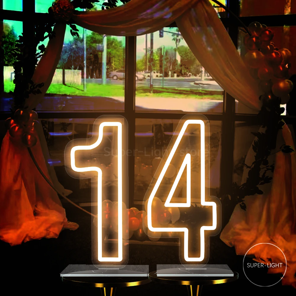 

Custom LED Number 0 1 2 3 4 5 6 7 8 9 Signs 50x25cm Light Up Birthday Wedding Party Decor First Birthday Numbers Lamp Kids Gift