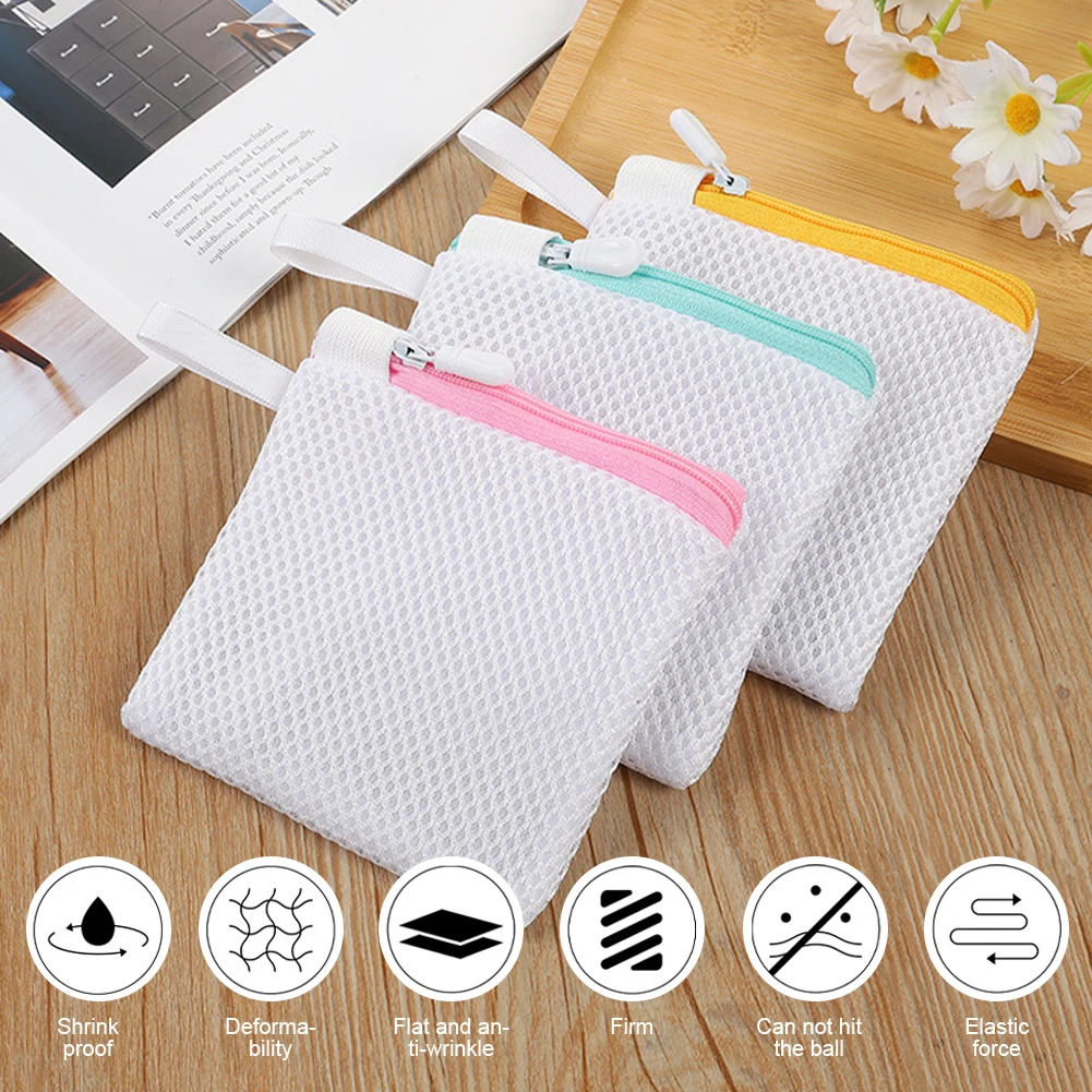 1Pc Mesh Laundry Bag Washing Bags with Zipper Travel Laundry Bag for Laundry Blouse Hosiery Stocking Underwear Bra Lingerie 3